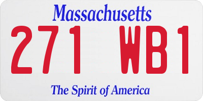 MA license plate 271WB1