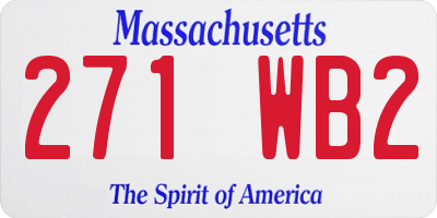 MA license plate 271WB2