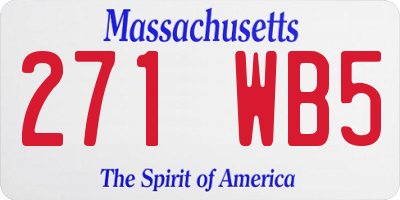 MA license plate 271WB5