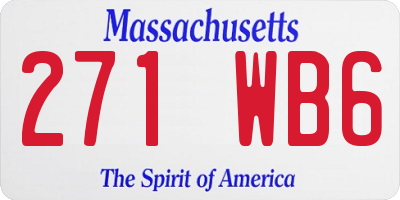 MA license plate 271WB6
