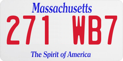 MA license plate 271WB7