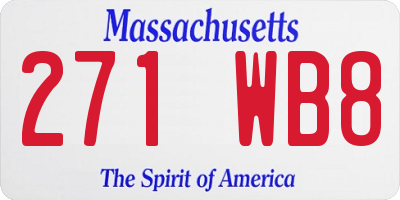 MA license plate 271WB8