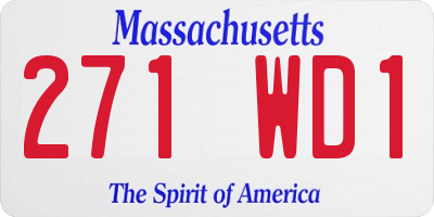 MA license plate 271WD1