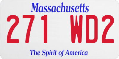 MA license plate 271WD2
