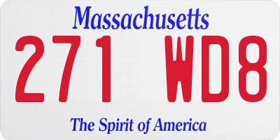 MA license plate 271WD8