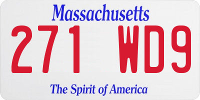 MA license plate 271WD9