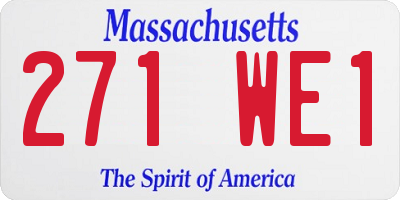 MA license plate 271WE1