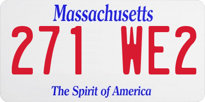 MA license plate 271WE2
