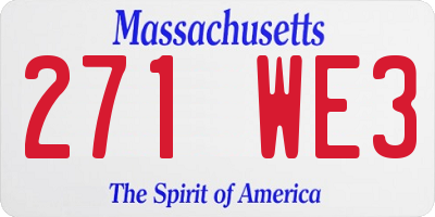 MA license plate 271WE3
