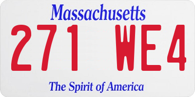 MA license plate 271WE4