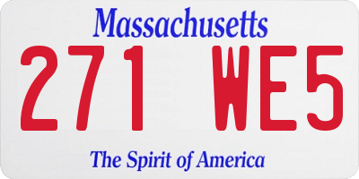 MA license plate 271WE5