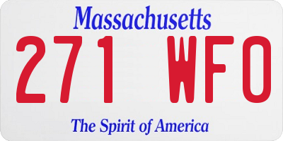 MA license plate 271WF0