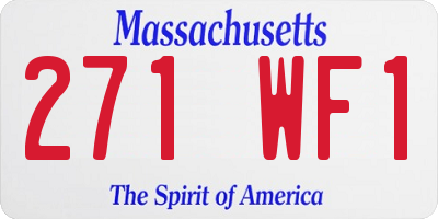 MA license plate 271WF1