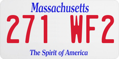MA license plate 271WF2