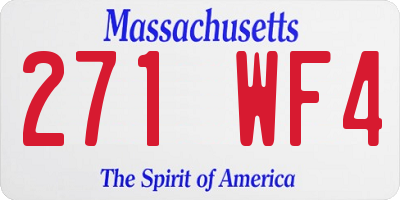 MA license plate 271WF4