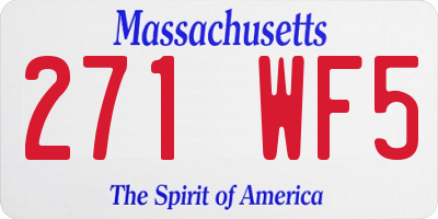MA license plate 271WF5