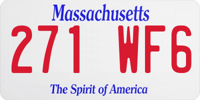 MA license plate 271WF6