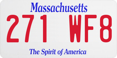 MA license plate 271WF8