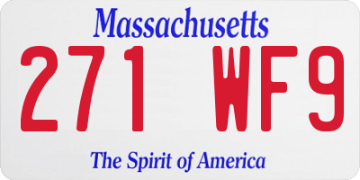 MA license plate 271WF9