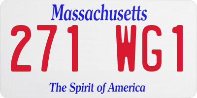MA license plate 271WG1