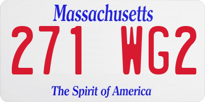 MA license plate 271WG2