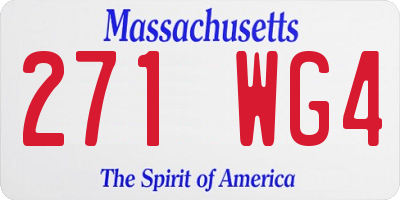 MA license plate 271WG4