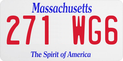 MA license plate 271WG6