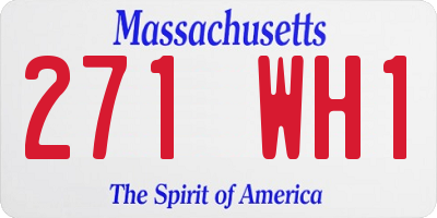 MA license plate 271WH1