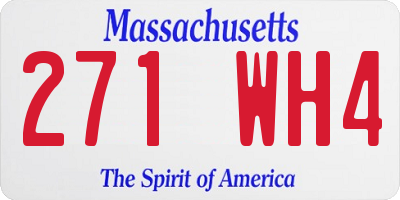 MA license plate 271WH4