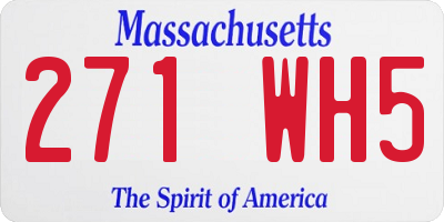 MA license plate 271WH5