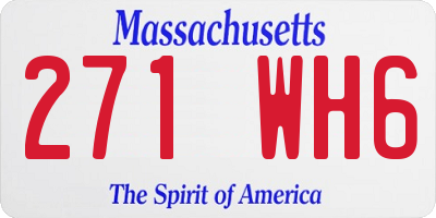 MA license plate 271WH6