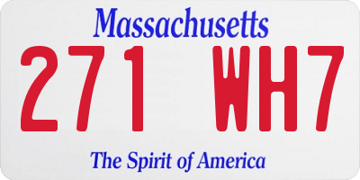MA license plate 271WH7