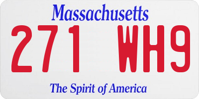 MA license plate 271WH9