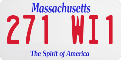 MA license plate 271WI1