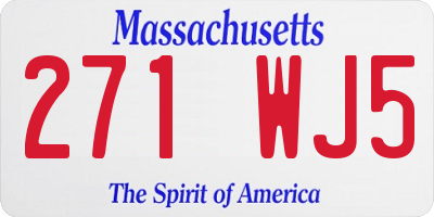 MA license plate 271WJ5