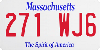 MA license plate 271WJ6