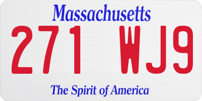 MA license plate 271WJ9