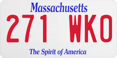 MA license plate 271WK0
