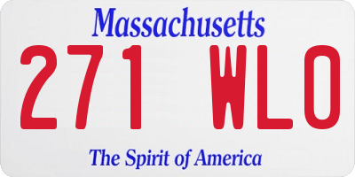 MA license plate 271WL0