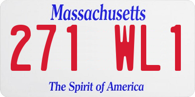MA license plate 271WL1