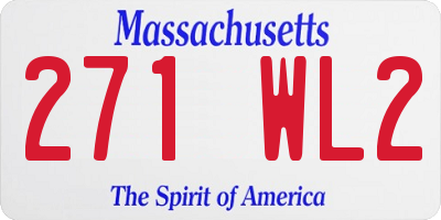 MA license plate 271WL2