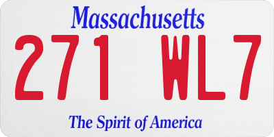 MA license plate 271WL7