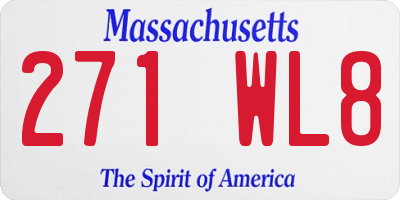 MA license plate 271WL8