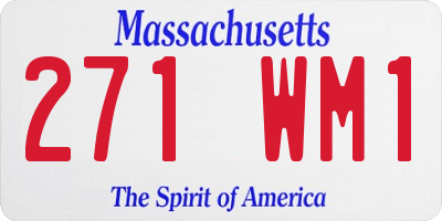 MA license plate 271WM1