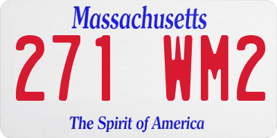 MA license plate 271WM2