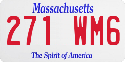 MA license plate 271WM6