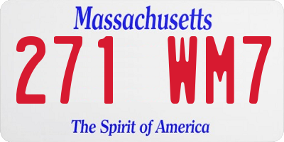 MA license plate 271WM7