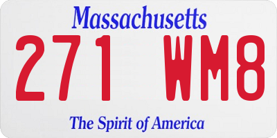 MA license plate 271WM8