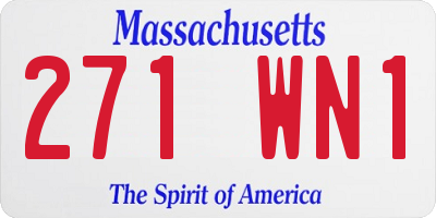 MA license plate 271WN1