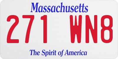 MA license plate 271WN8